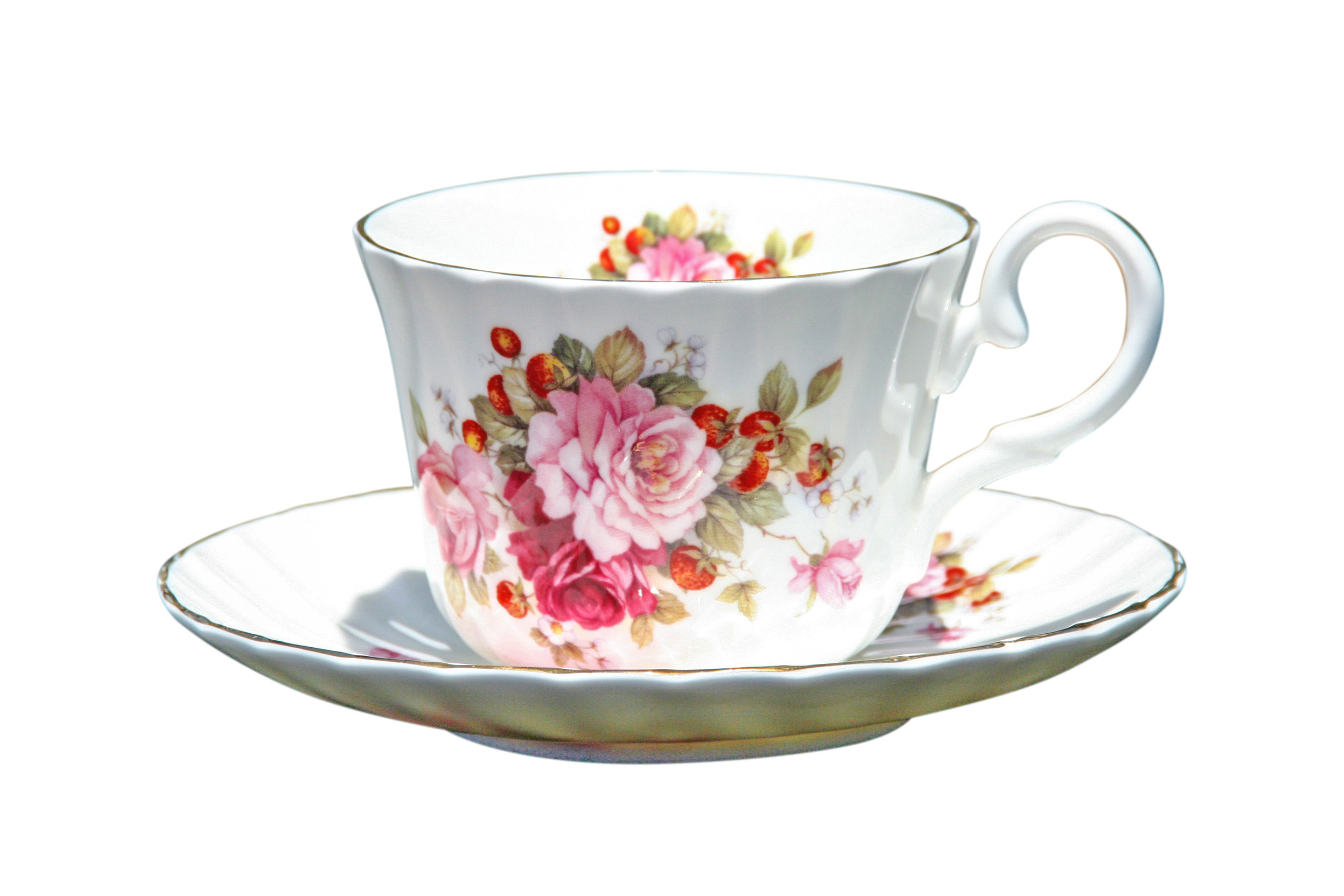 Strawberry Rose 1 Cup & Saucer Set